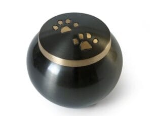 Paw Print Urn In Brushed Metal - XS, S, M, L, XL sizes