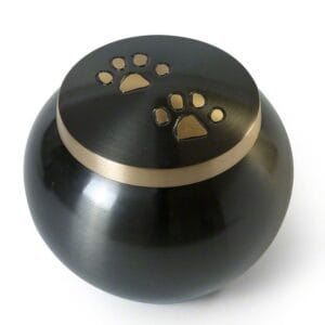 Paw Print Urn In Brushed Metal - XS, S, M, L, XL sizes