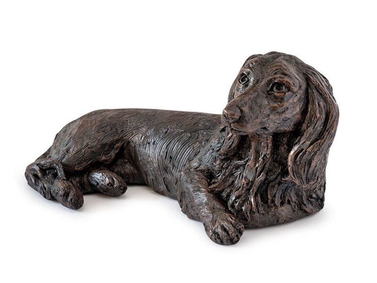 Long Haired Dachshund Resin Urn