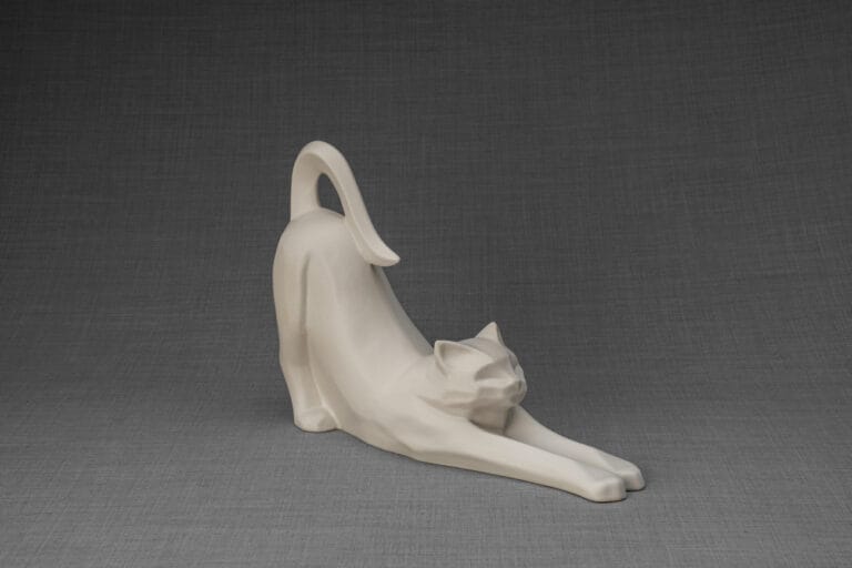Pulvis Grace Cat Urn - White