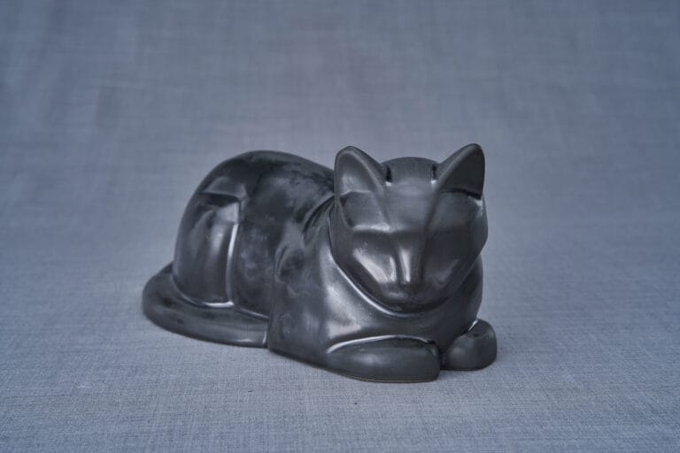 Pulvis Cat Urn - Black