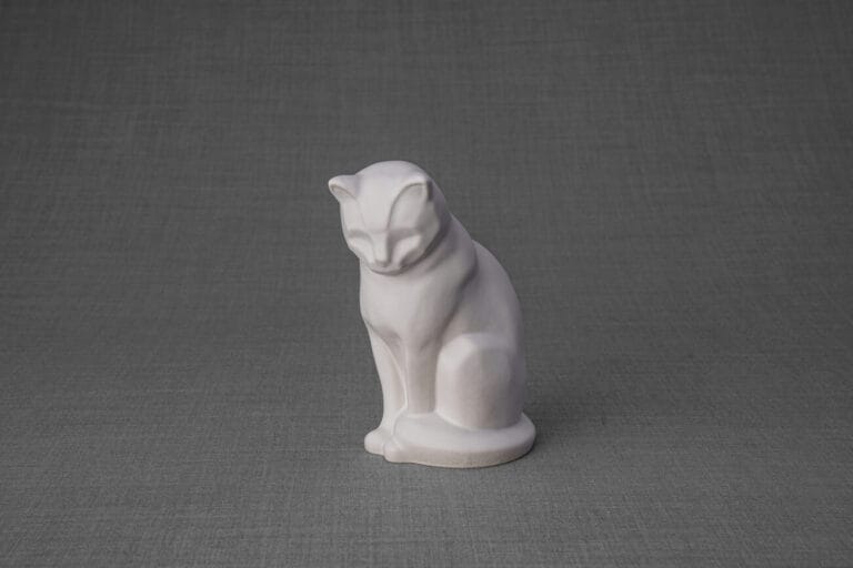 Pulvis Mini Cat Urn - White